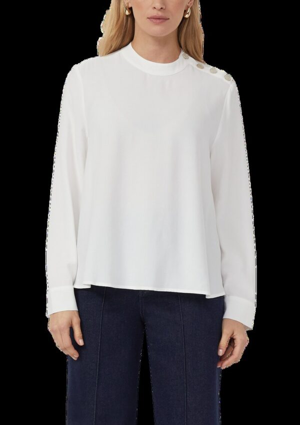 Fließende Viskose-Bluse mit seitlichen Knöpfen