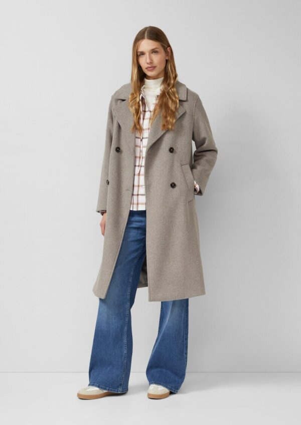 Flanellbluse mit Rüschenkragen