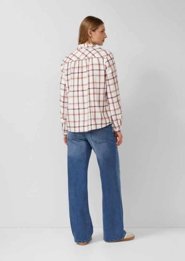Flanellbluse mit Rüschenkragen