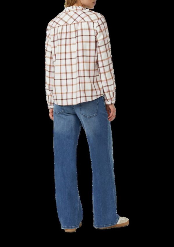 Flanellbluse mit Rüschenkragen