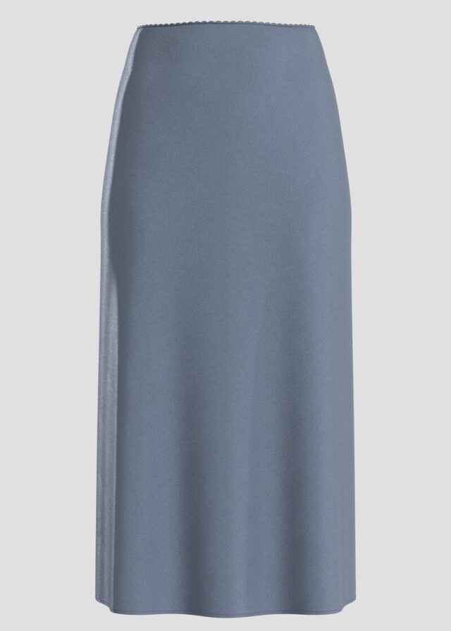 Glänzender Satin-Midirock