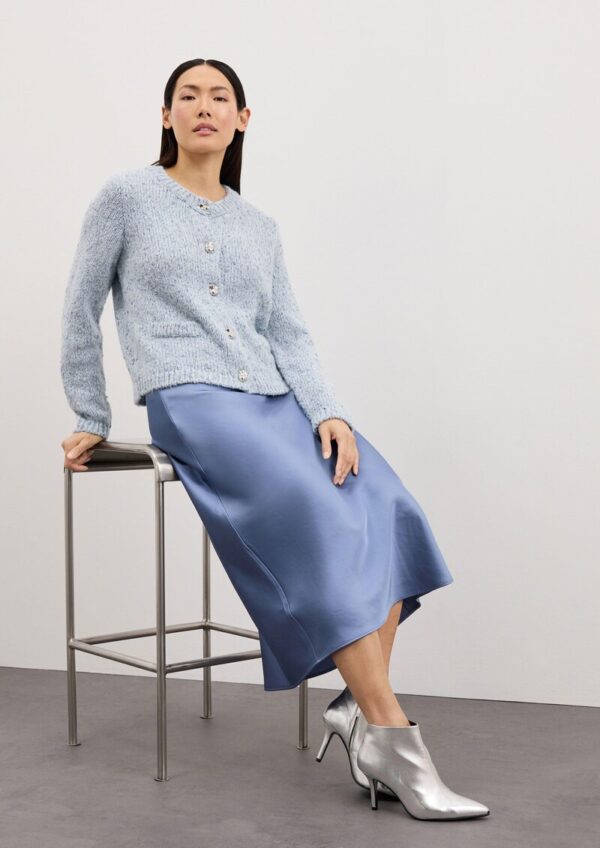 Glänzender Satin-Midirock