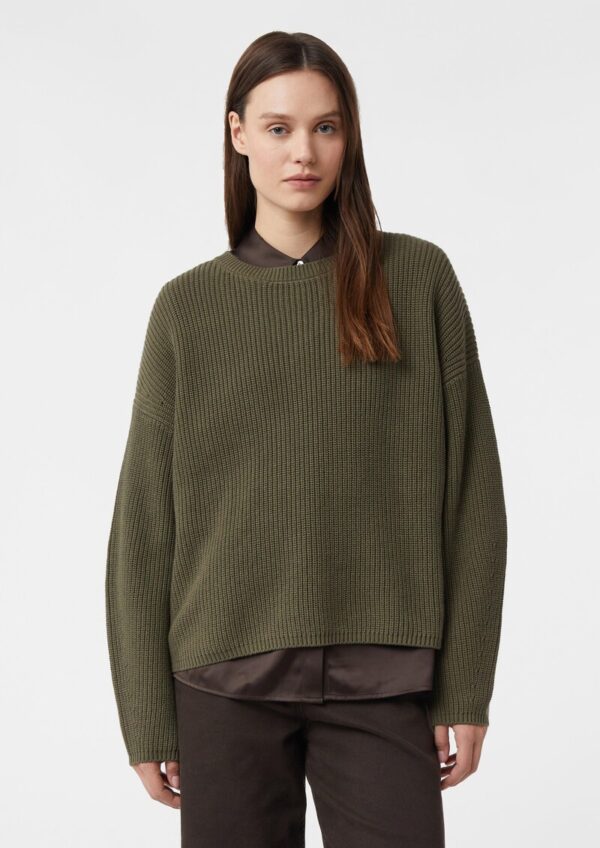 Cropped Strickpullover mit überschnittener Schulter