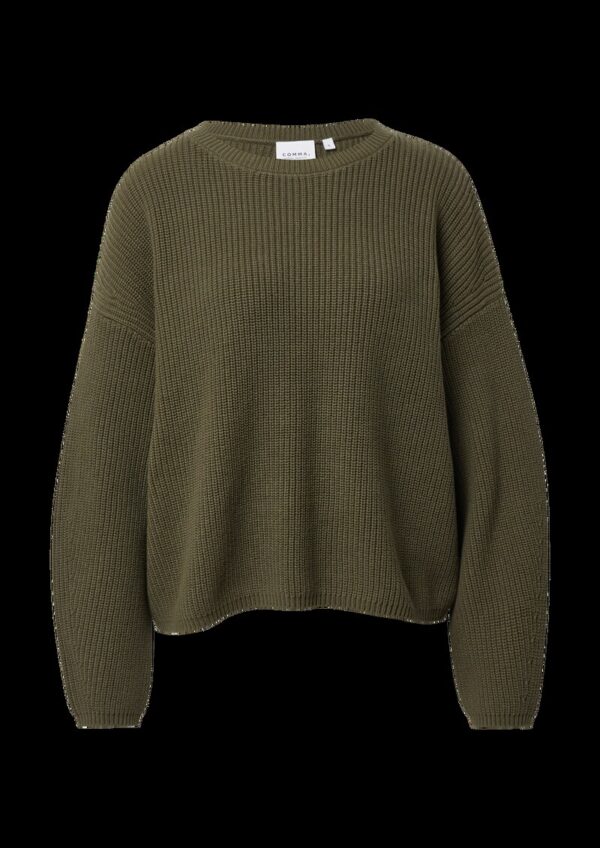 Cropped Strickpullover mit überschnittener Schulter