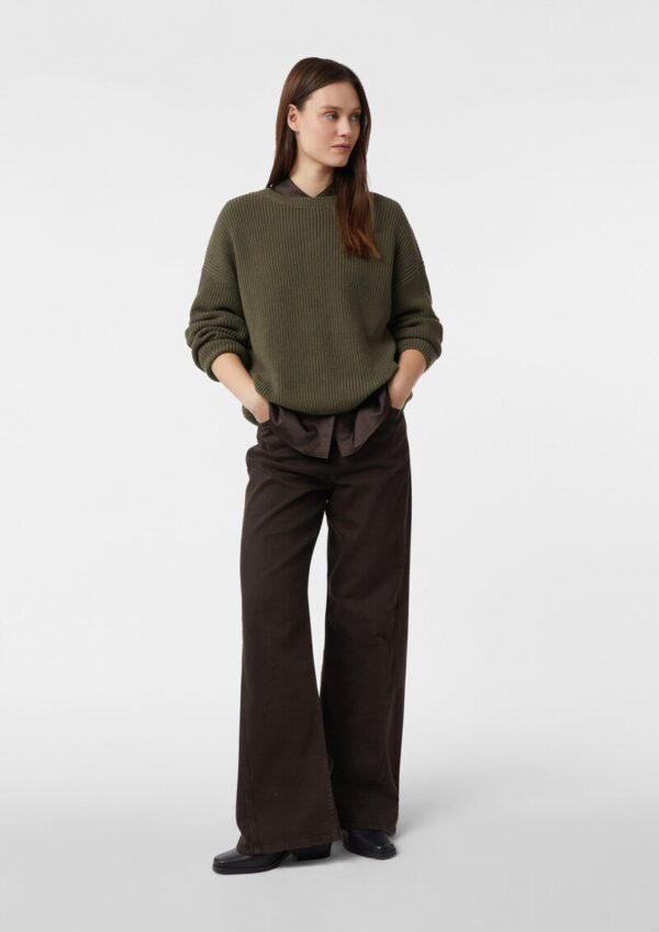 Cropped Strickpullover mit überschnittener Schulter