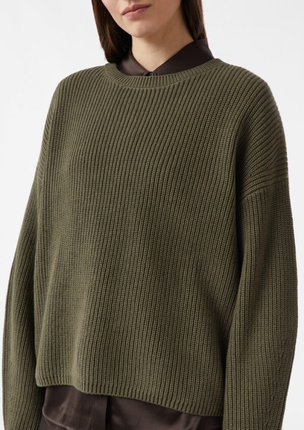 Cropped Strickpullover mit überschnittener Schulter