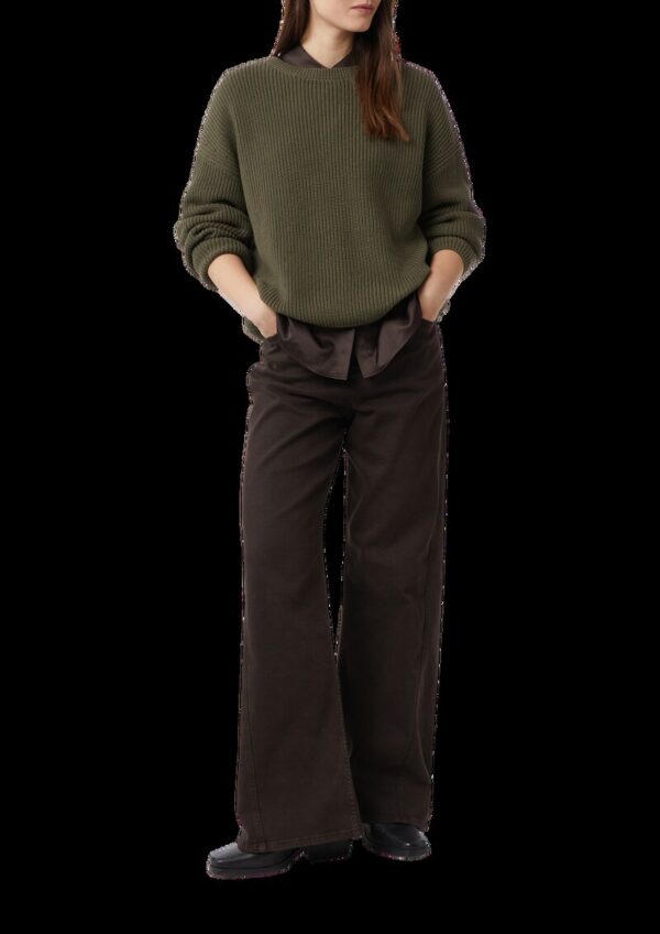 Cropped Strickpullover mit überschnittener Schulter