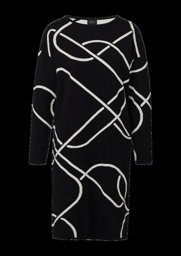 Gestricktes Jacquard-Kleid mit All-over-Print