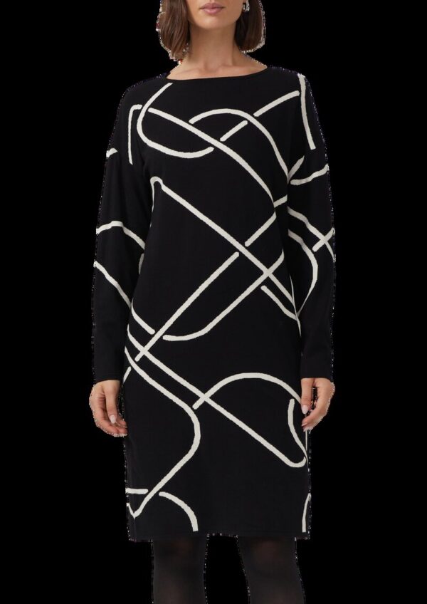 Gestricktes Jacquard-Kleid mit All-over-Print