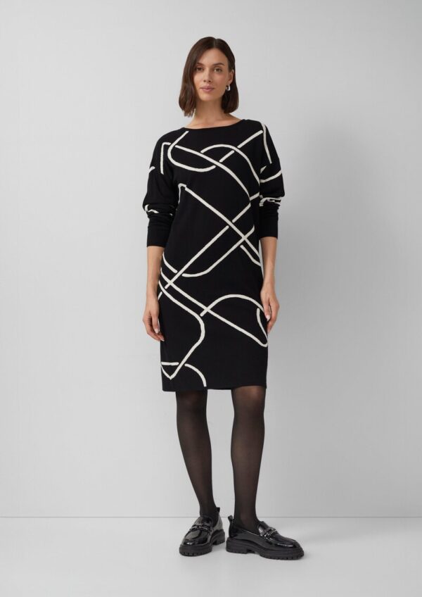 Gestricktes Jacquard-Kleid mit All-over-Print