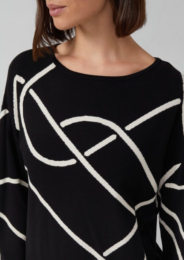 Gestricktes Jacquard-Kleid mit All-over-Print