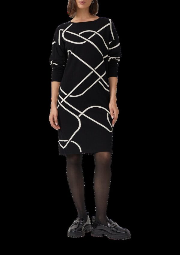 Gestricktes Jacquard-Kleid mit All-over-Print