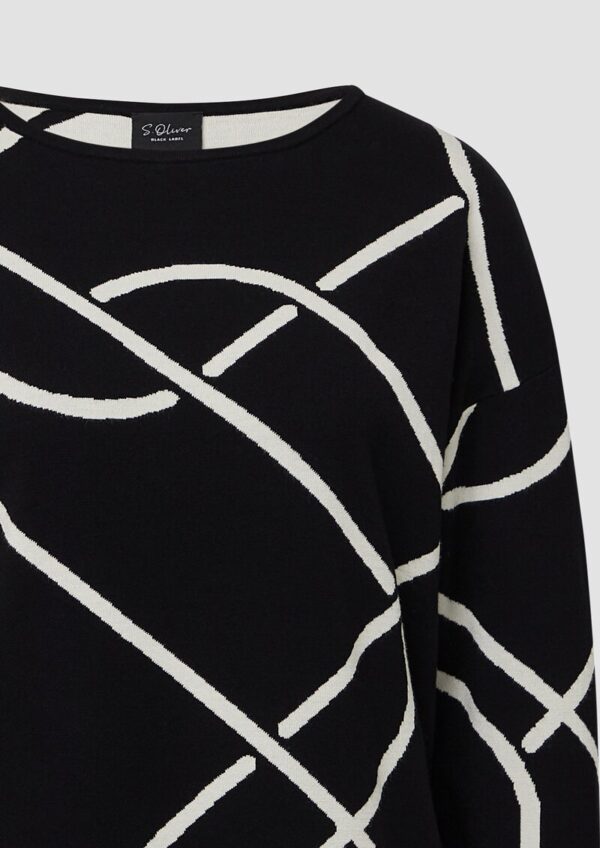 Gestricktes Jacquard-Kleid mit All-over-Print