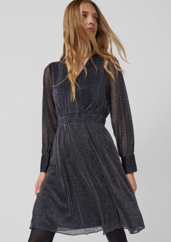 Meshkleid mit Glitzereffekt