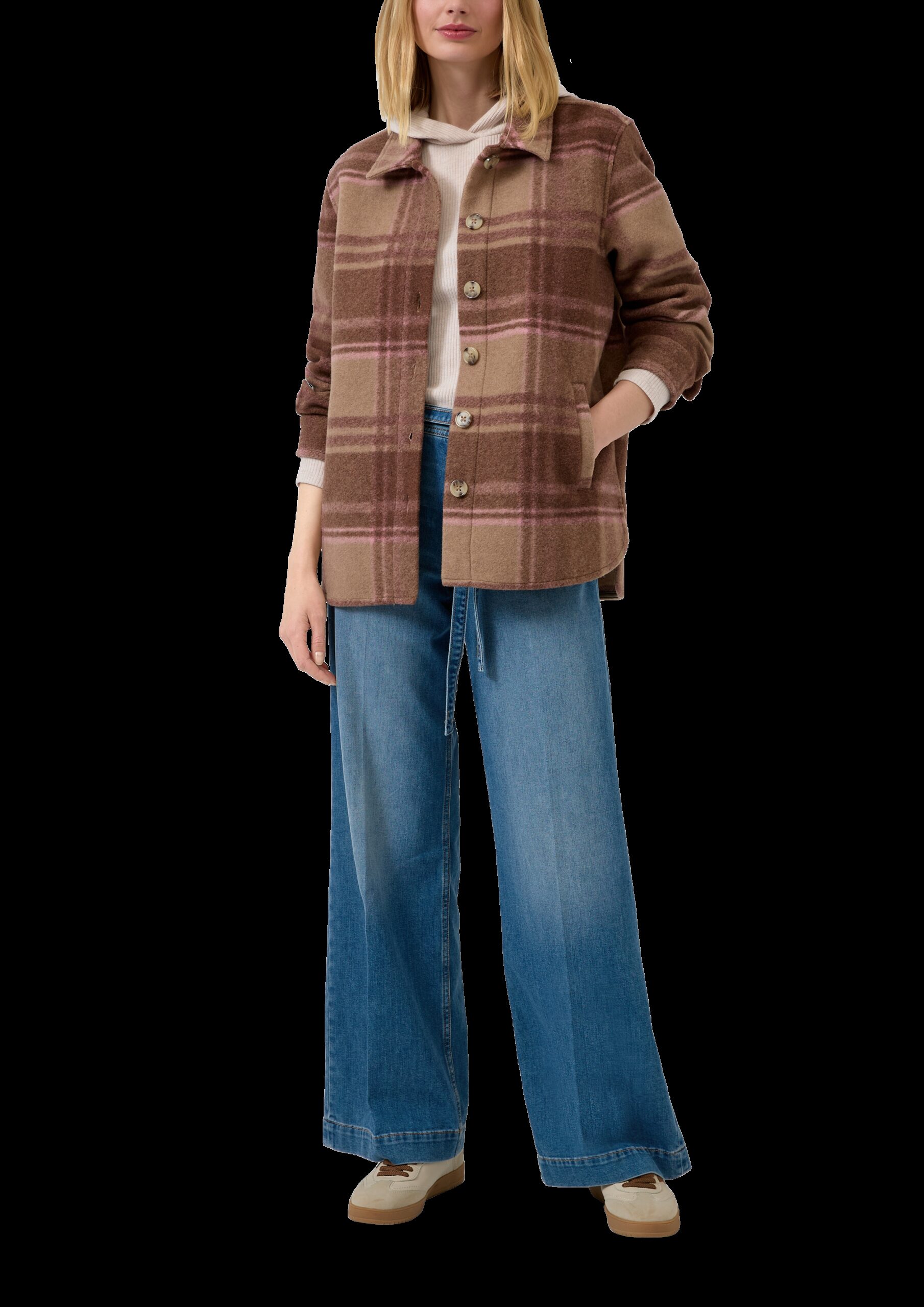 Geripptes Kapuzen-T-Shirt im Slim Fit