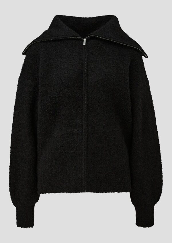Bouclé-Strickjacke