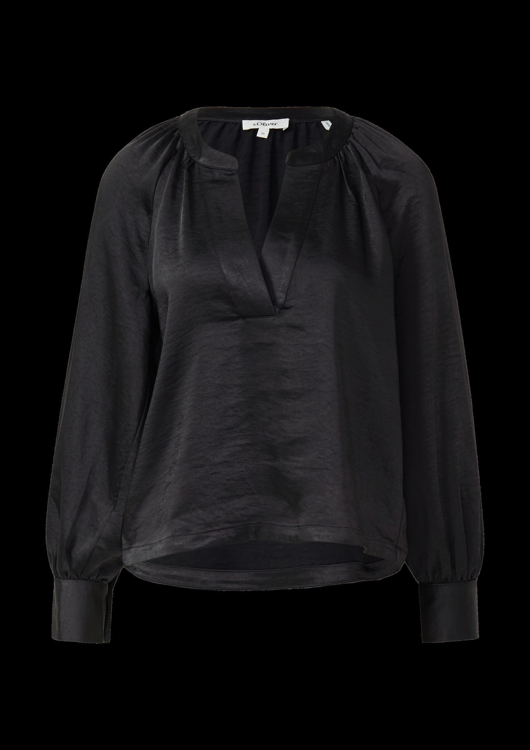 Bluse aus Satin mit tiefem V-Ausschnitt