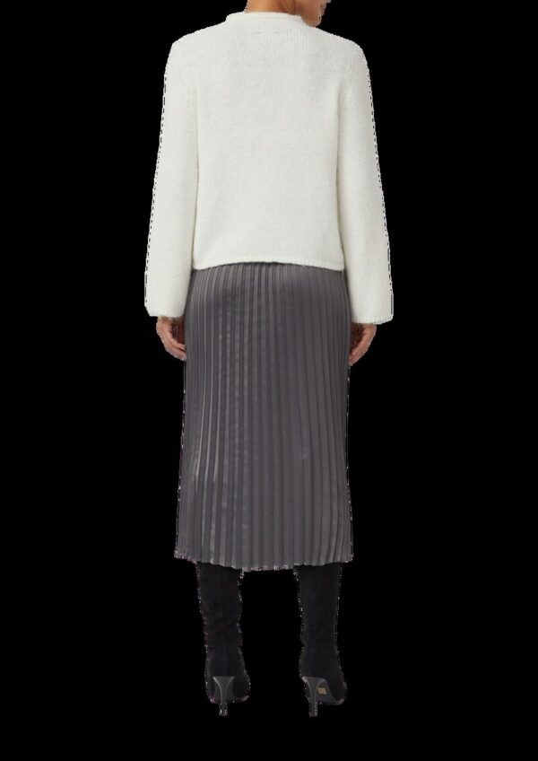 Strickpullover mit Stehkragen und Schleifen-Stickerei