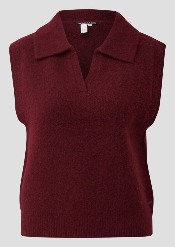 Flauschiger Pullunder mit Polokragen