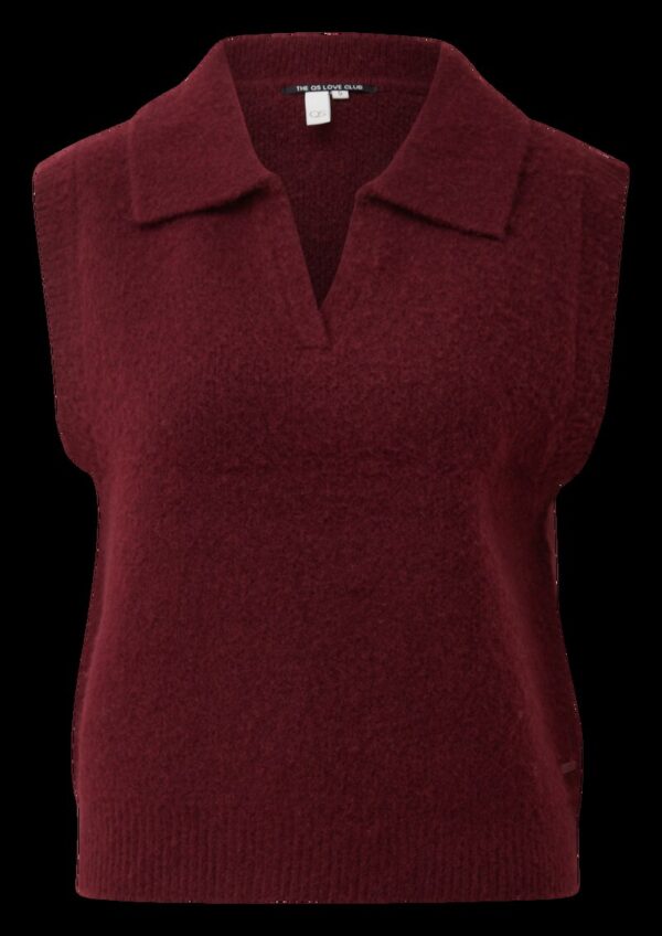 Flauschiger Pullunder mit Polokragen