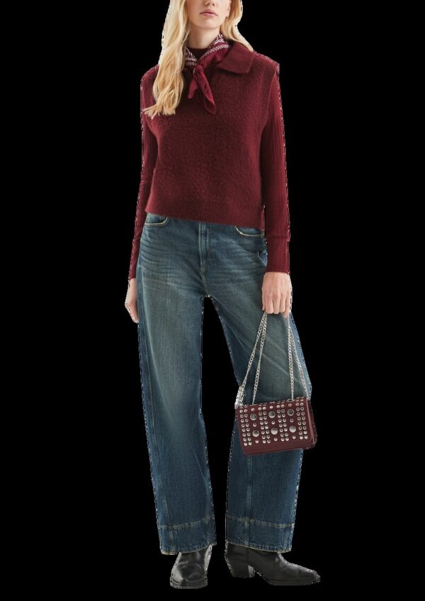 Flauschiger Pullunder mit Polokragen