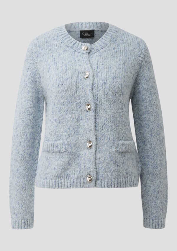 Strickjacke aus Alpakamix mit angedeuteten Taschen