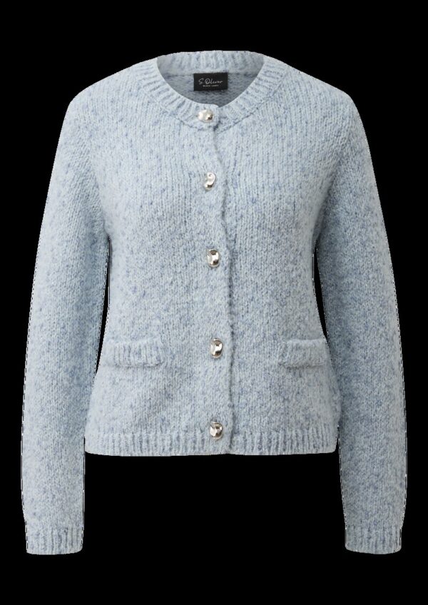 Strickjacke aus Alpakamix mit angedeuteten Taschen