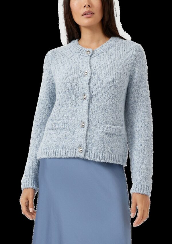 Strickjacke aus Alpakamix mit angedeuteten Taschen