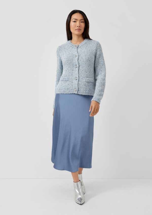 Strickjacke aus Alpakamix mit angedeuteten Taschen