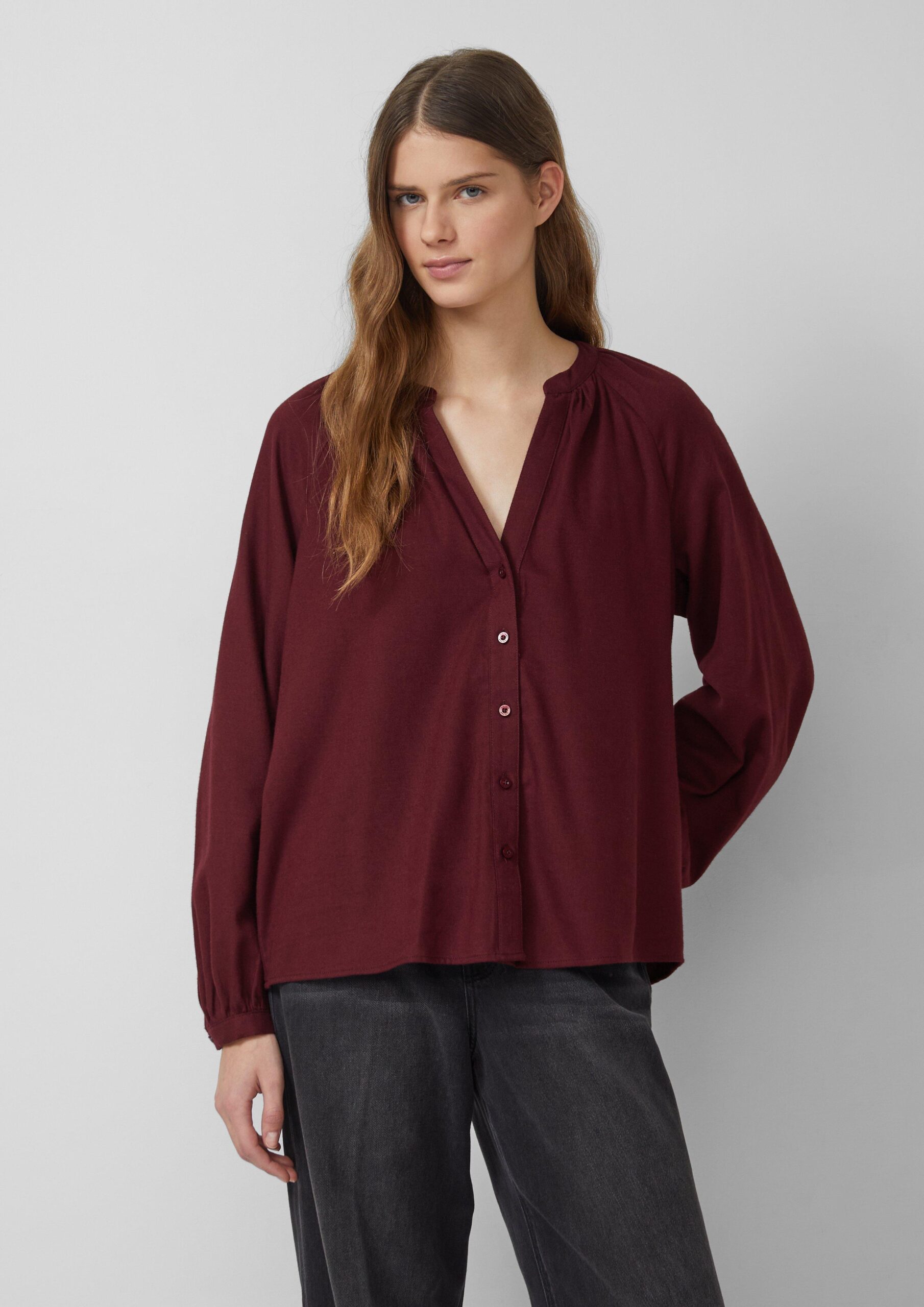 Weiche Bluse im Relaxed Fit mit Knopfleiste