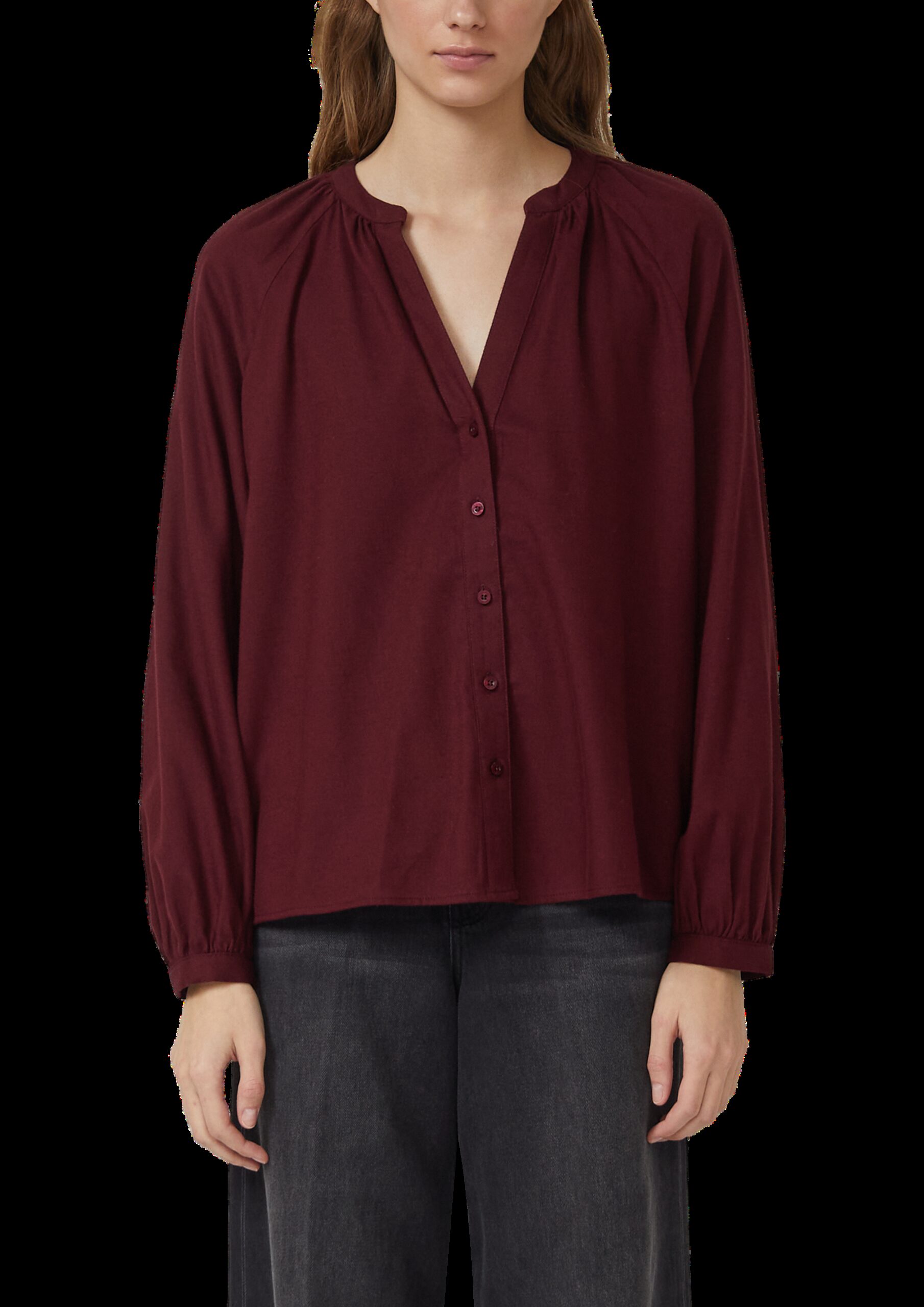 Weiche Bluse im Relaxed Fit mit Knopfleiste