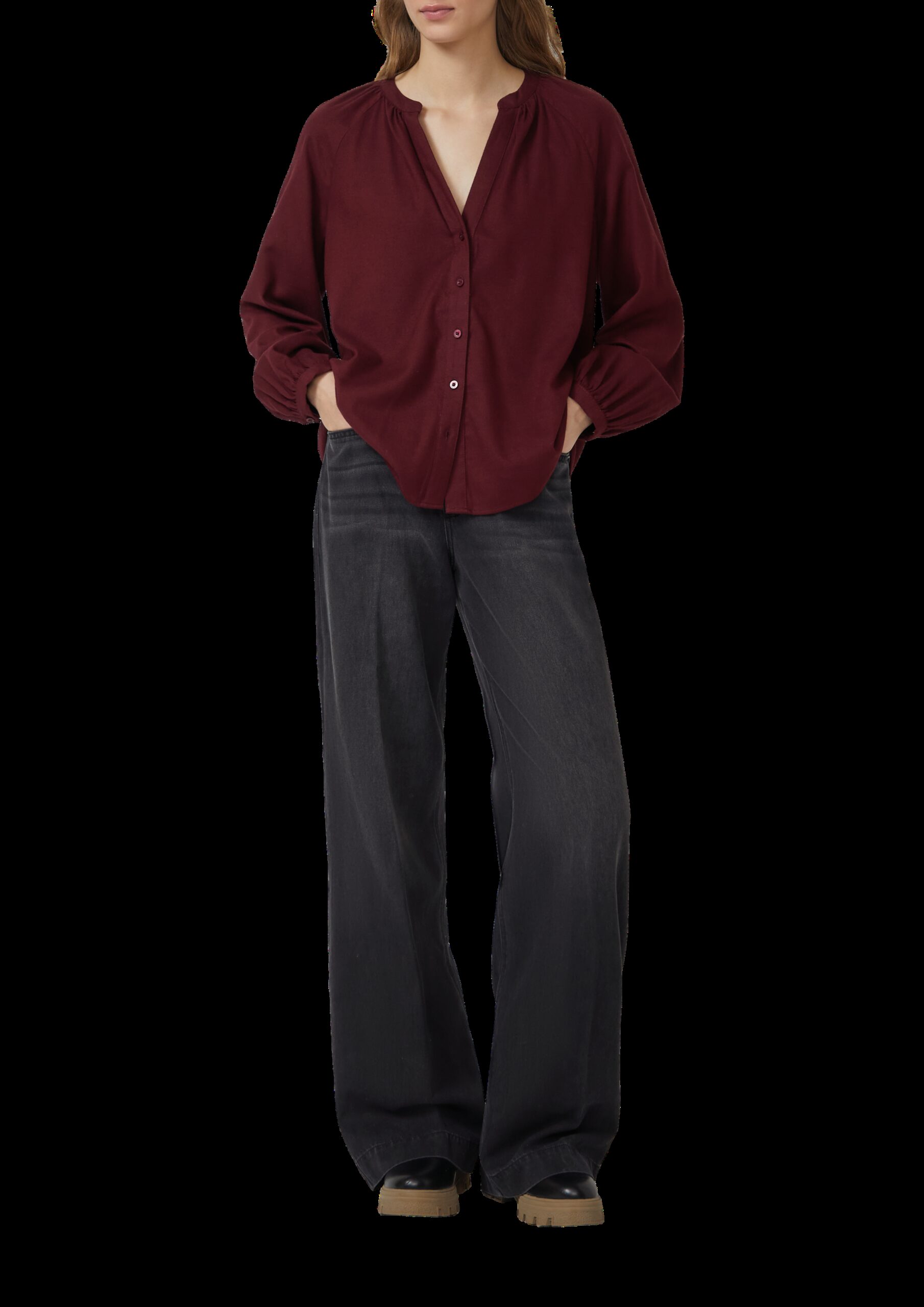 Weiche Bluse im Relaxed Fit mit Knopfleiste