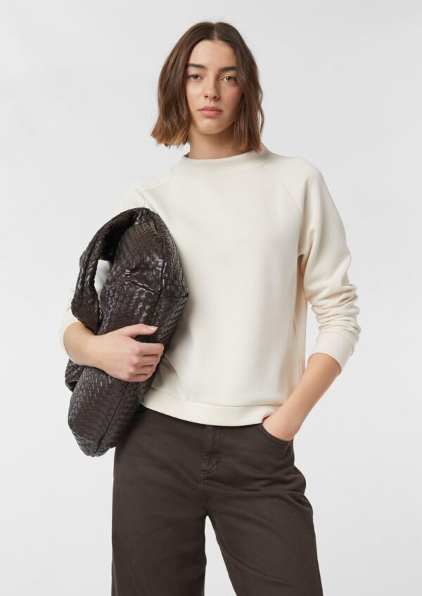 Sweatshirt aus Scuba mit Stehkragen