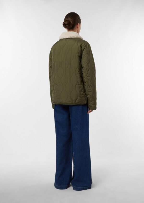 Oversized Steppjacke mit abnehmbarem Teddykragen