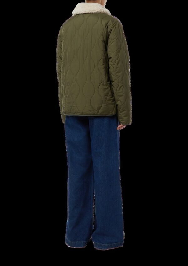 Oversized Steppjacke mit abnehmbarem Teddykragen