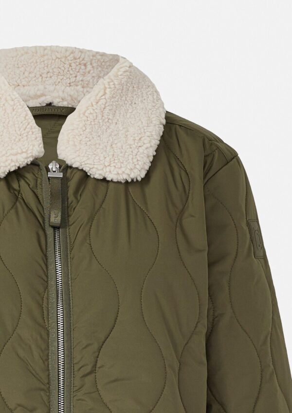 Oversized Steppjacke mit abnehmbarem Teddykragen