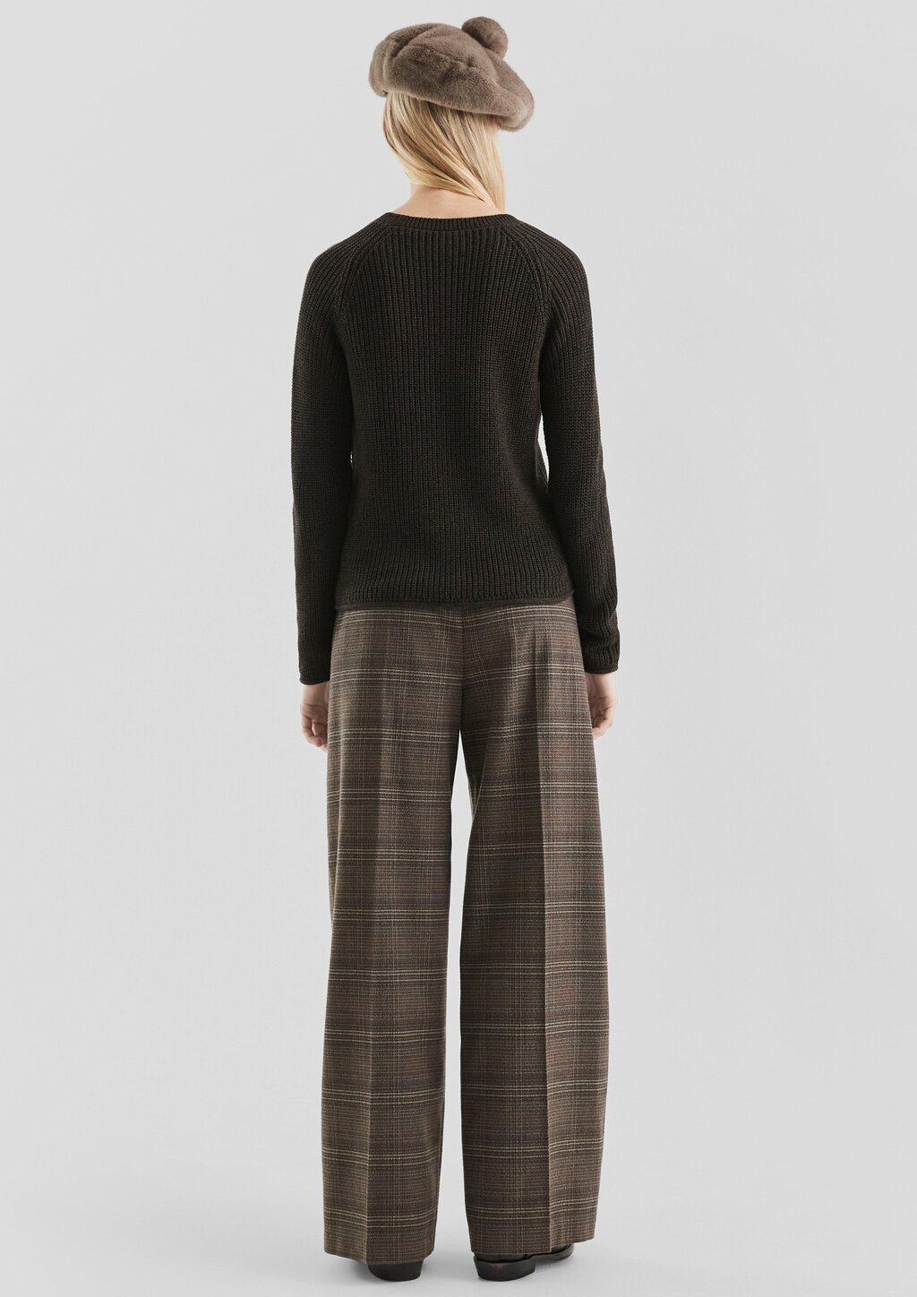 Melierter Strickpullover mit Raglanärmeln