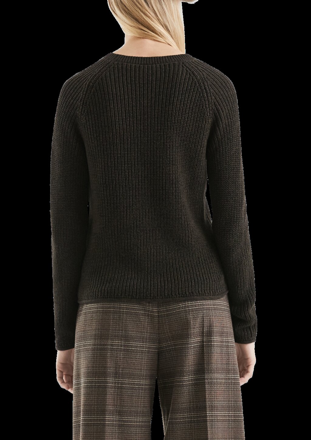 Melierter Strickpullover mit Raglanärmeln