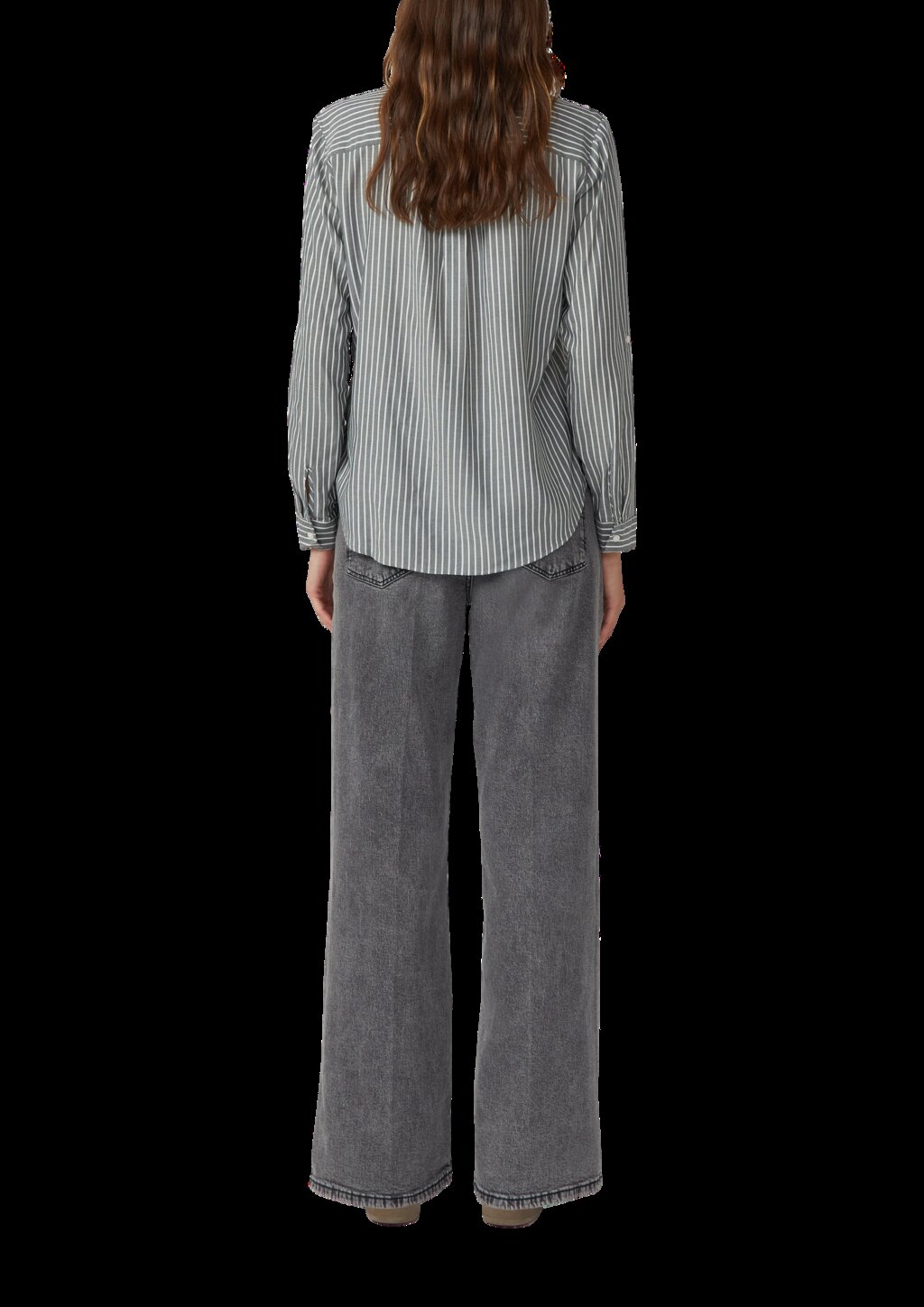 Streifenbluse mit aufgesetzten Taschen im Regular-Fit