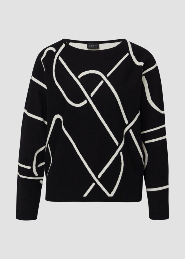 Feinstrick-Pullover aus Viskosemix mit Fledermausärmeln