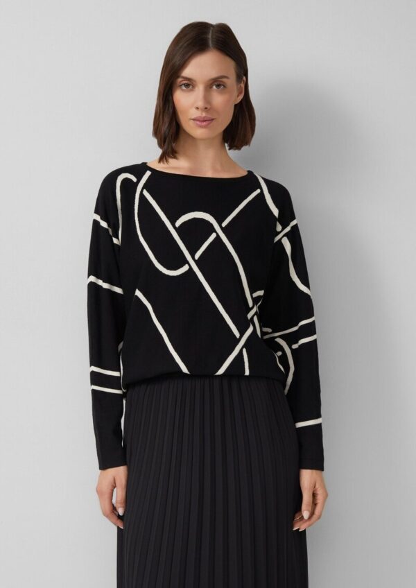 Feinstrick-Pullover aus Viskosemix mit Fledermausärmeln