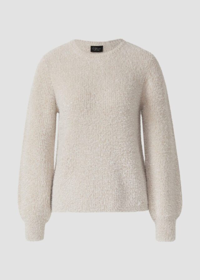 Flauschiger Strickpullover mit Glitzergarn