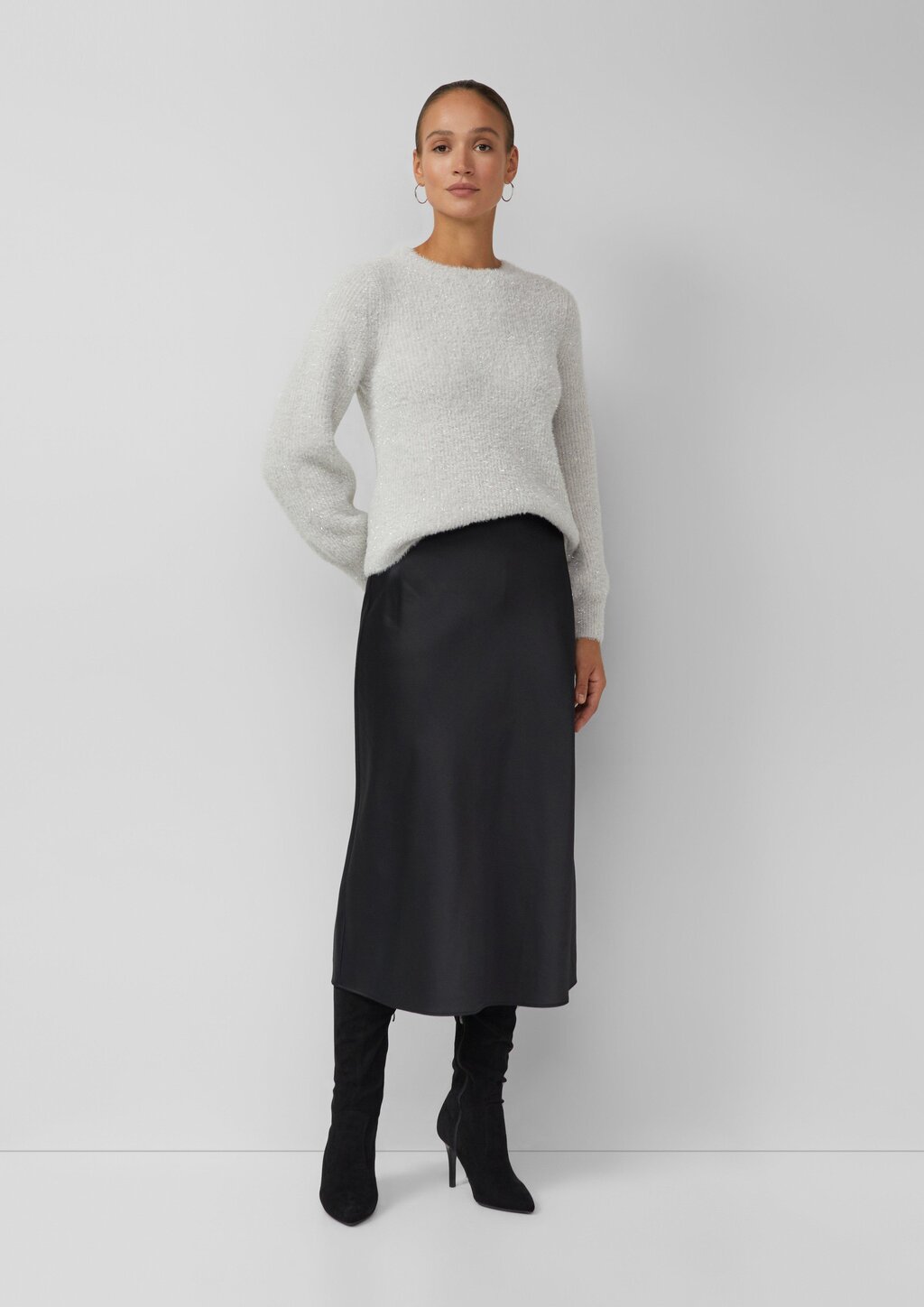 Flauschiger Strickpullover mit Glitzergarn