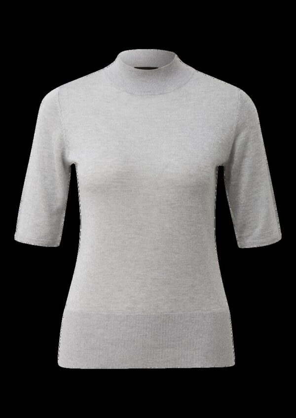 Kurzarm-Feinstrickpullover aus Viskose mit Glitzergarn