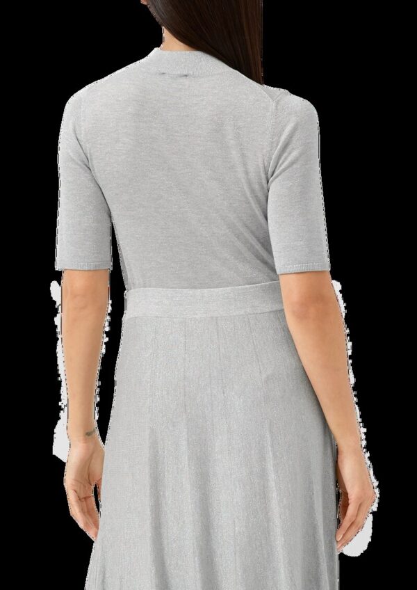 Kurzarm-Feinstrickpullover aus Viskose mit Glitzergarn