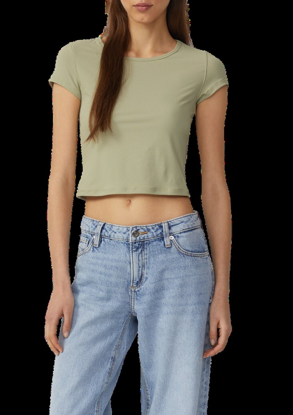 Verkürztes Rippshirt | QS x Vanessa Mai