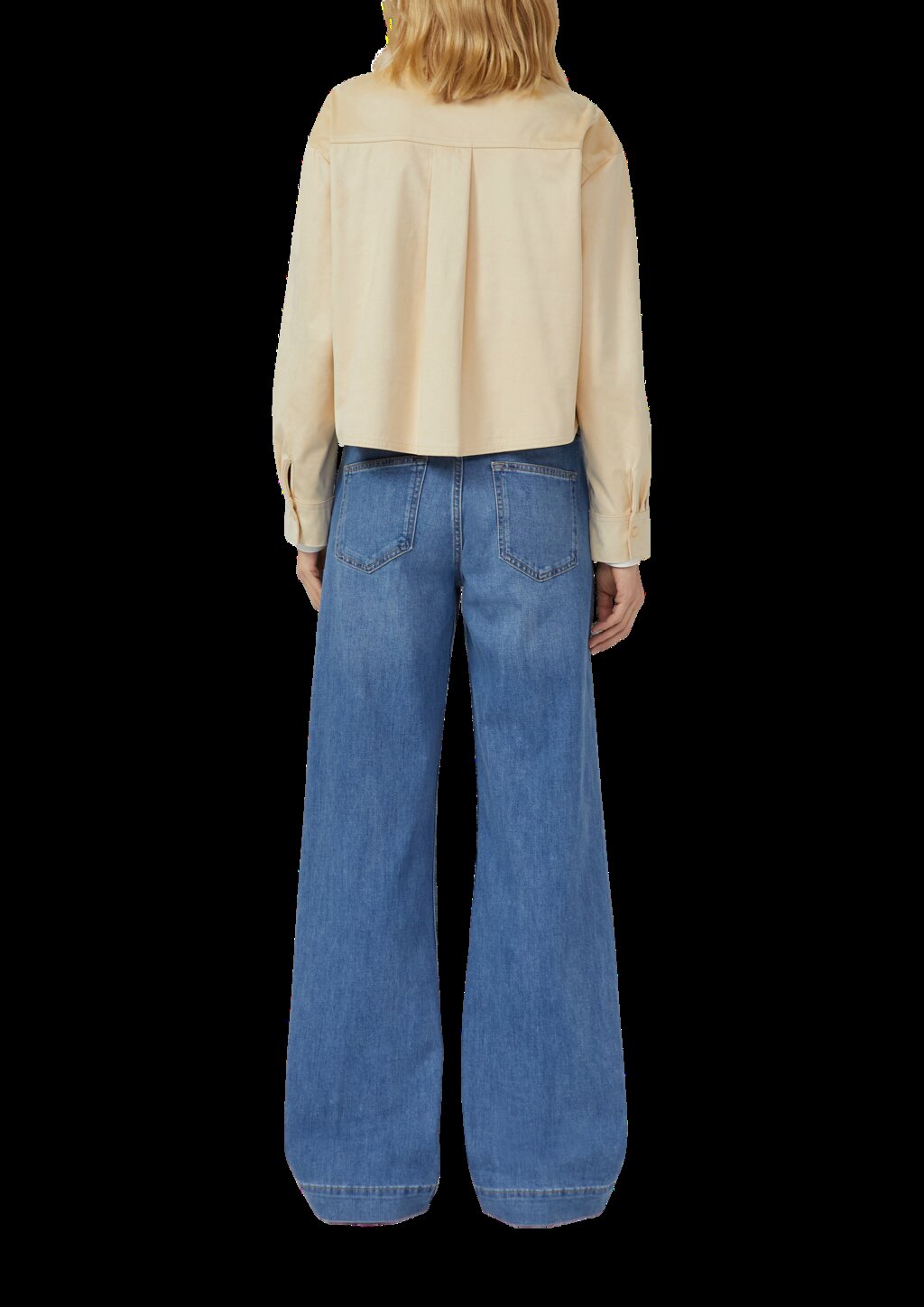 Verkürzte Hemdbluse in Velours-Optik