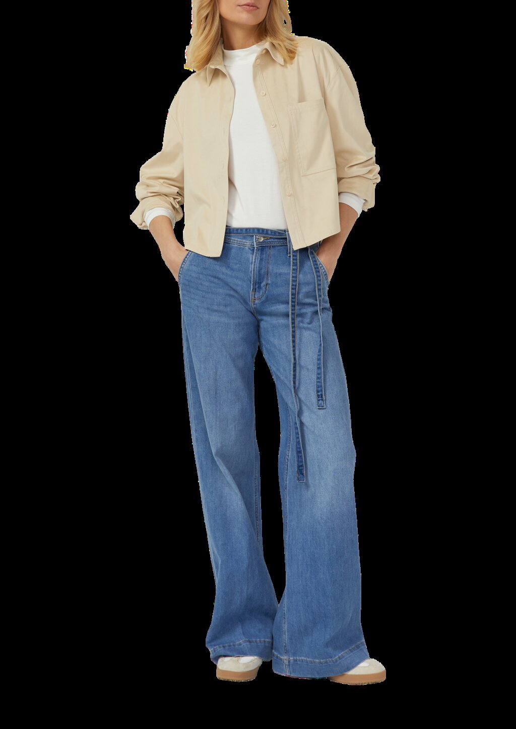 Verkürzte Hemdbluse in Velours-Optik