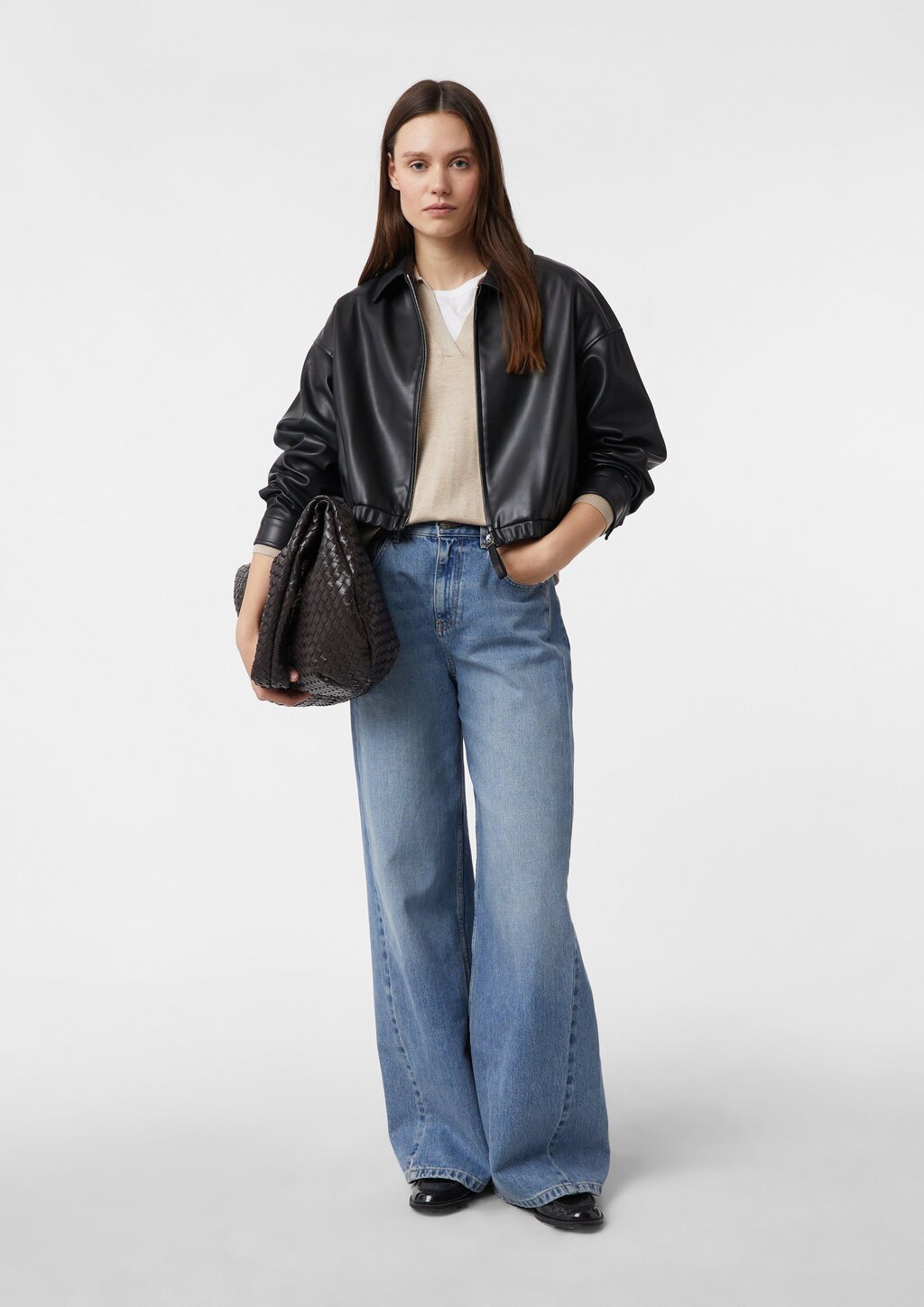 Feinstrickpullover aus Viskosemix mit Polokragen