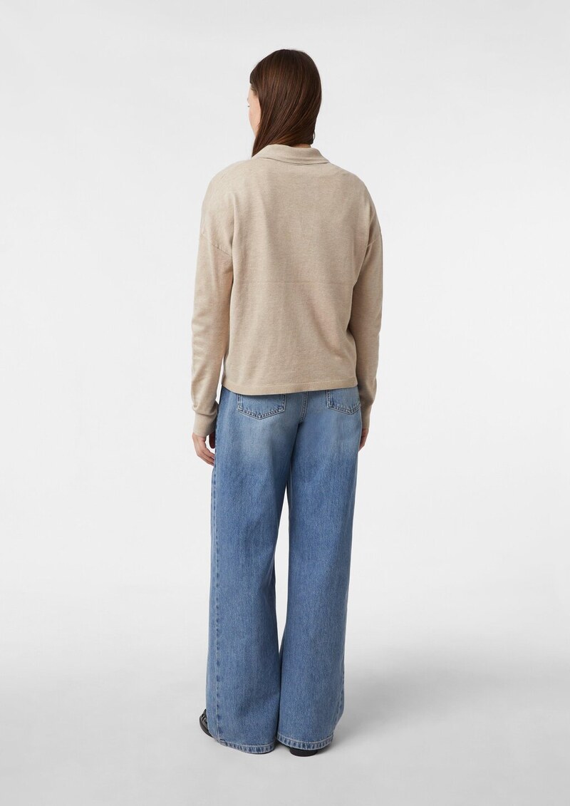 Feinstrickpullover aus Viskosemix mit Polokragen